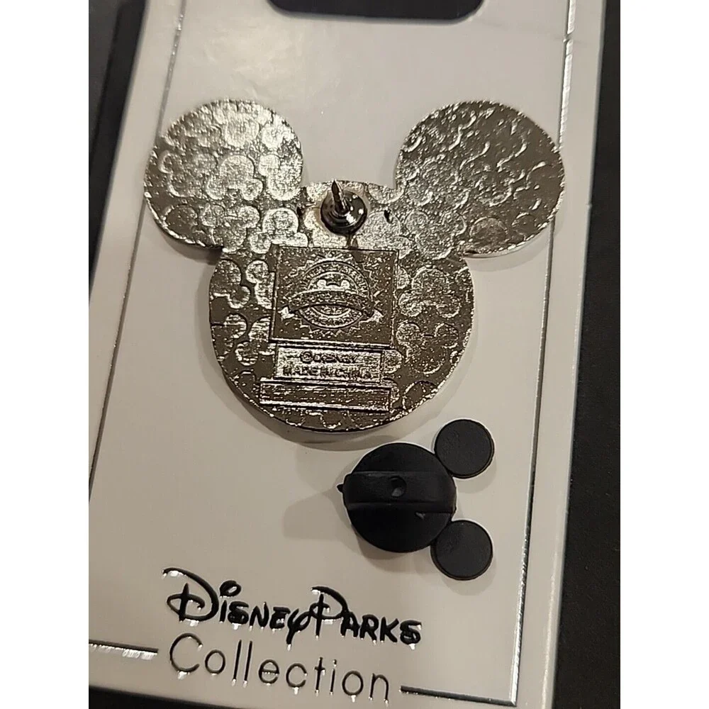 Disney Pin Mickey Mouse Head Icon Snowflakes White Glitter Holiday 118465‎